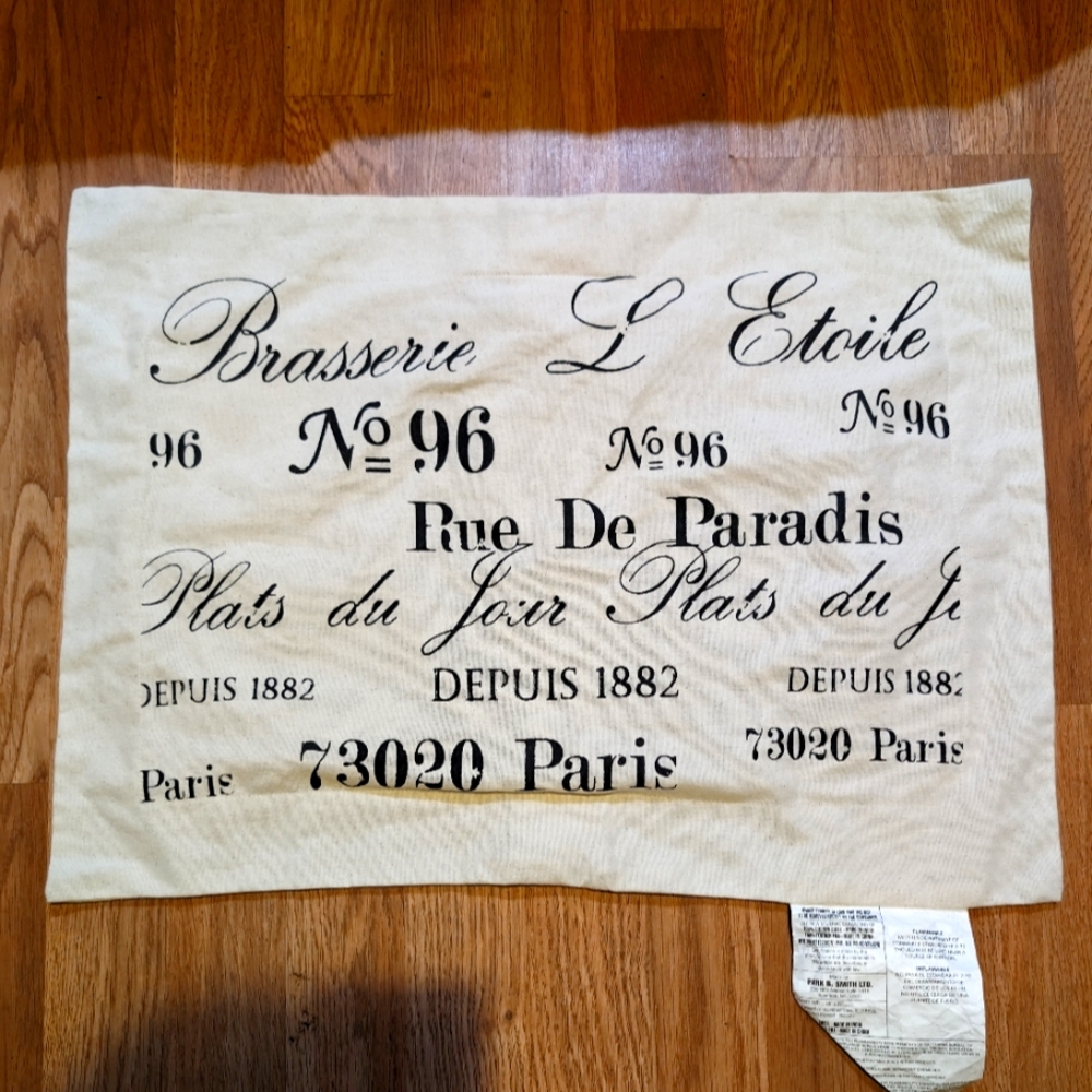 Paul Smith Paris France print cotton pillowcase 16 x 22